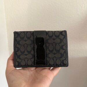 Vintage Coach Signature Small Wallet in Black